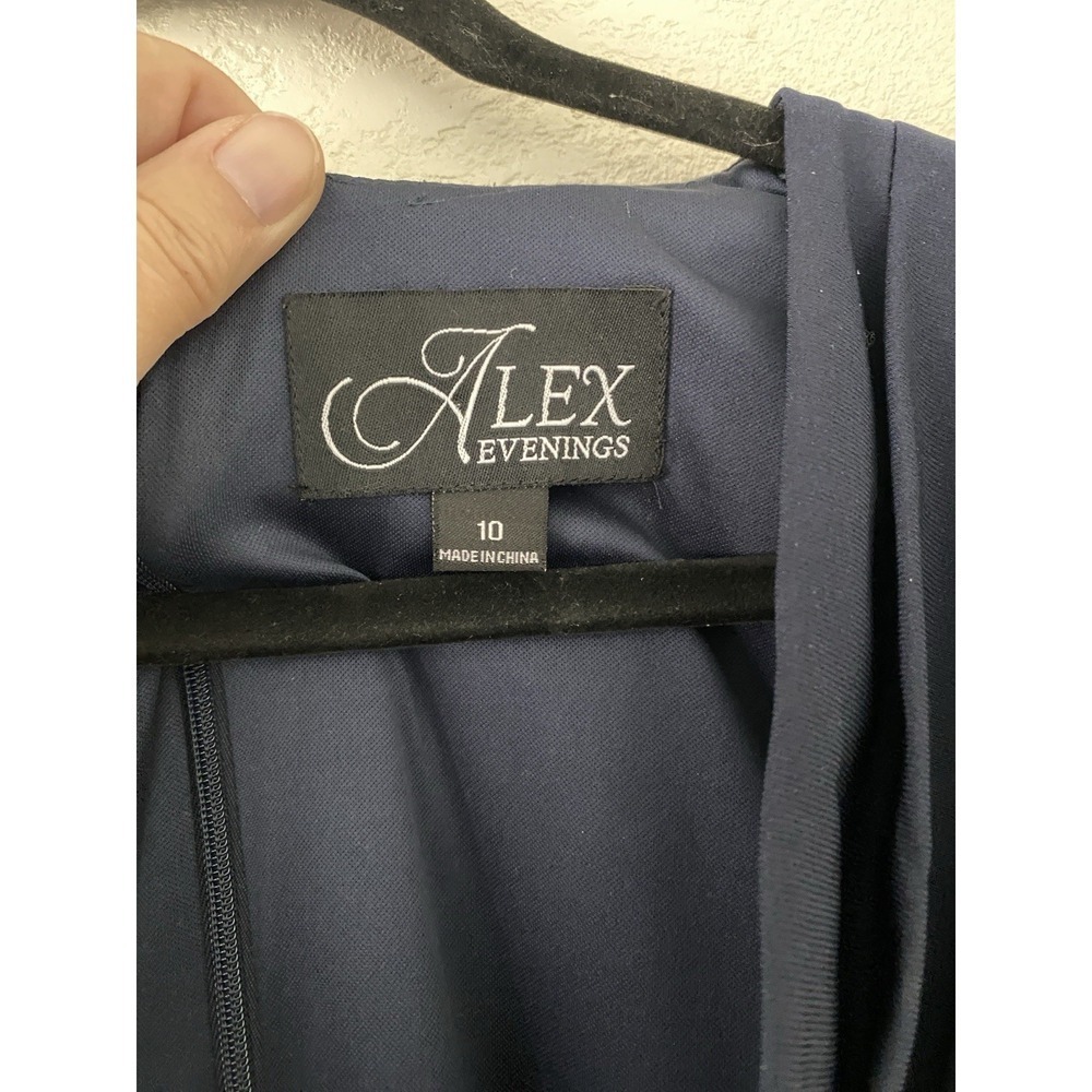 Autumn Wedding Guest Dress Alex Evenings Navy Dress Size 10 Party Gala - Picture 4 of 12